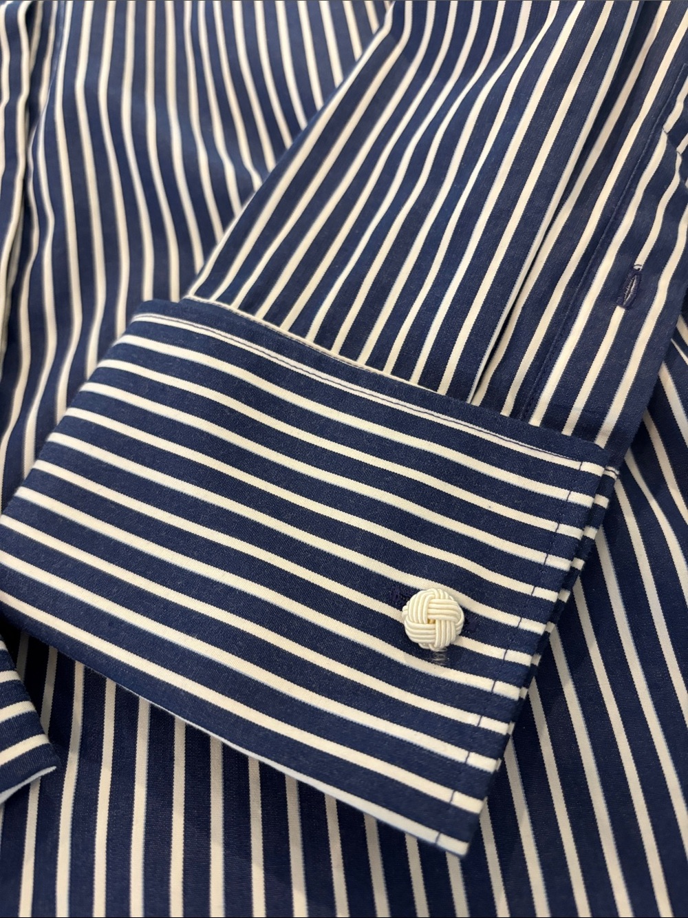 Ralph Lauren Women’s Blue White Stripe Long Sleeve Cotton Button-Down Shirt - M - Picture 4 of 8